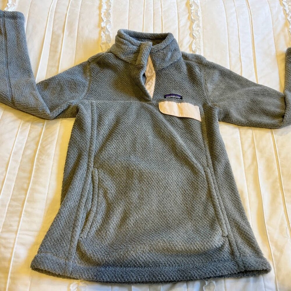 Patagonia Synchilla Gray/ Snap-T Fleece Pullover Sweater Jacket Women's Sz XS